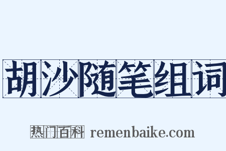 胡沙随笔组词是什么意思的图片